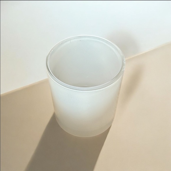 Glossy White Glass Cylinder Jar 3in tall, 2.5in diameter - Picture 3 of 10